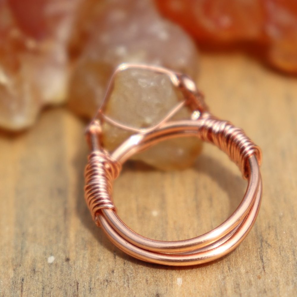 Wire wrapped agate ring - Picture 3 of 7
